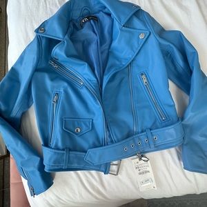 Zara faux leather moto jacket